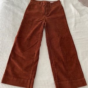 Gap corduroy wide leg pant in burnt orange